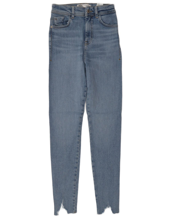 Женские джинсы скинни Zara с высокой посадкой EU 34 2XS W24 L28 Синий хлопок