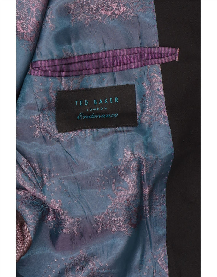 Мужской пиджак на 2 пуговицах Ted Baker UK 38, средний черный, шерстяной