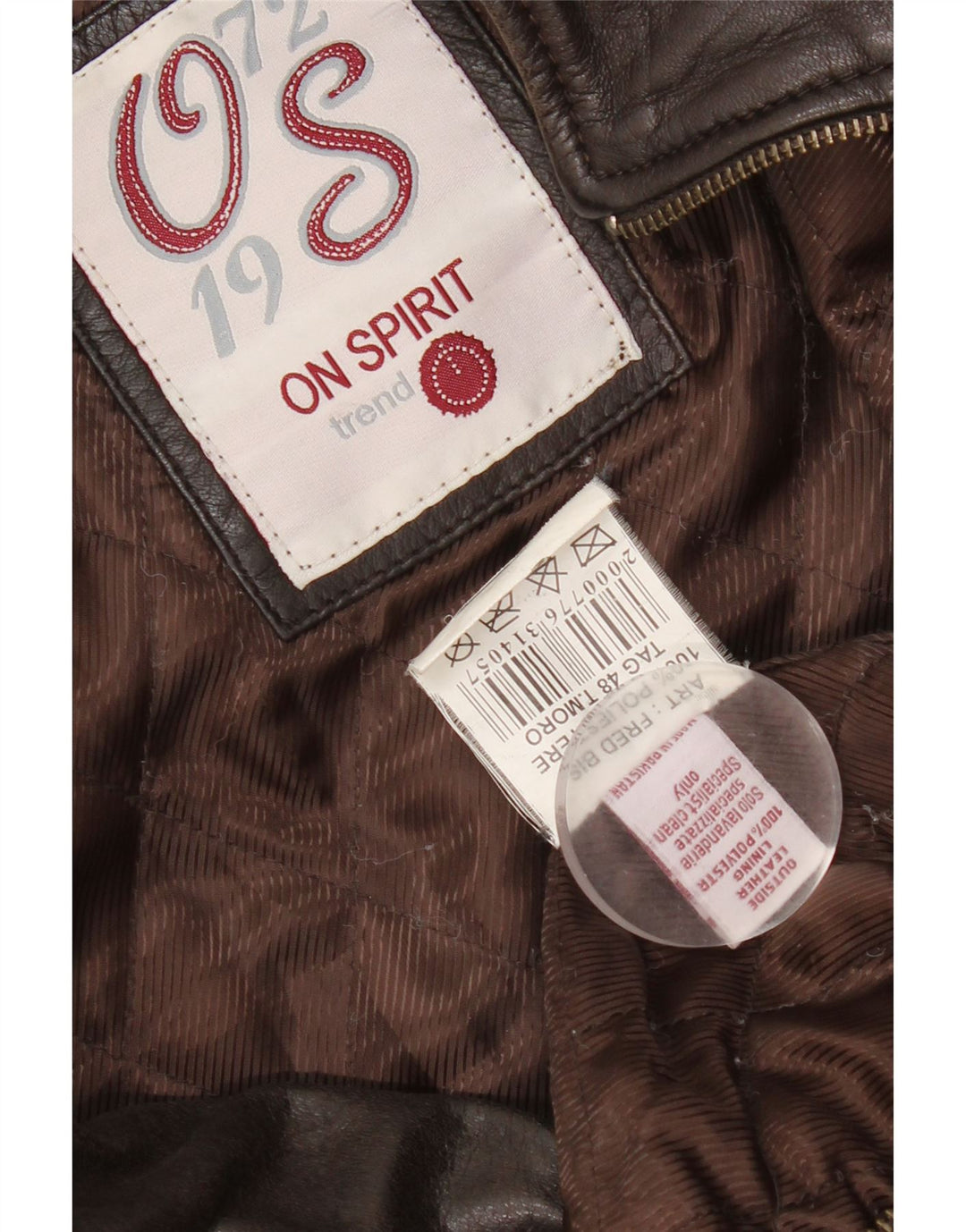 Мужская кожаная куртка-бомбер On Spirit IT 48 Medium Brown Leather