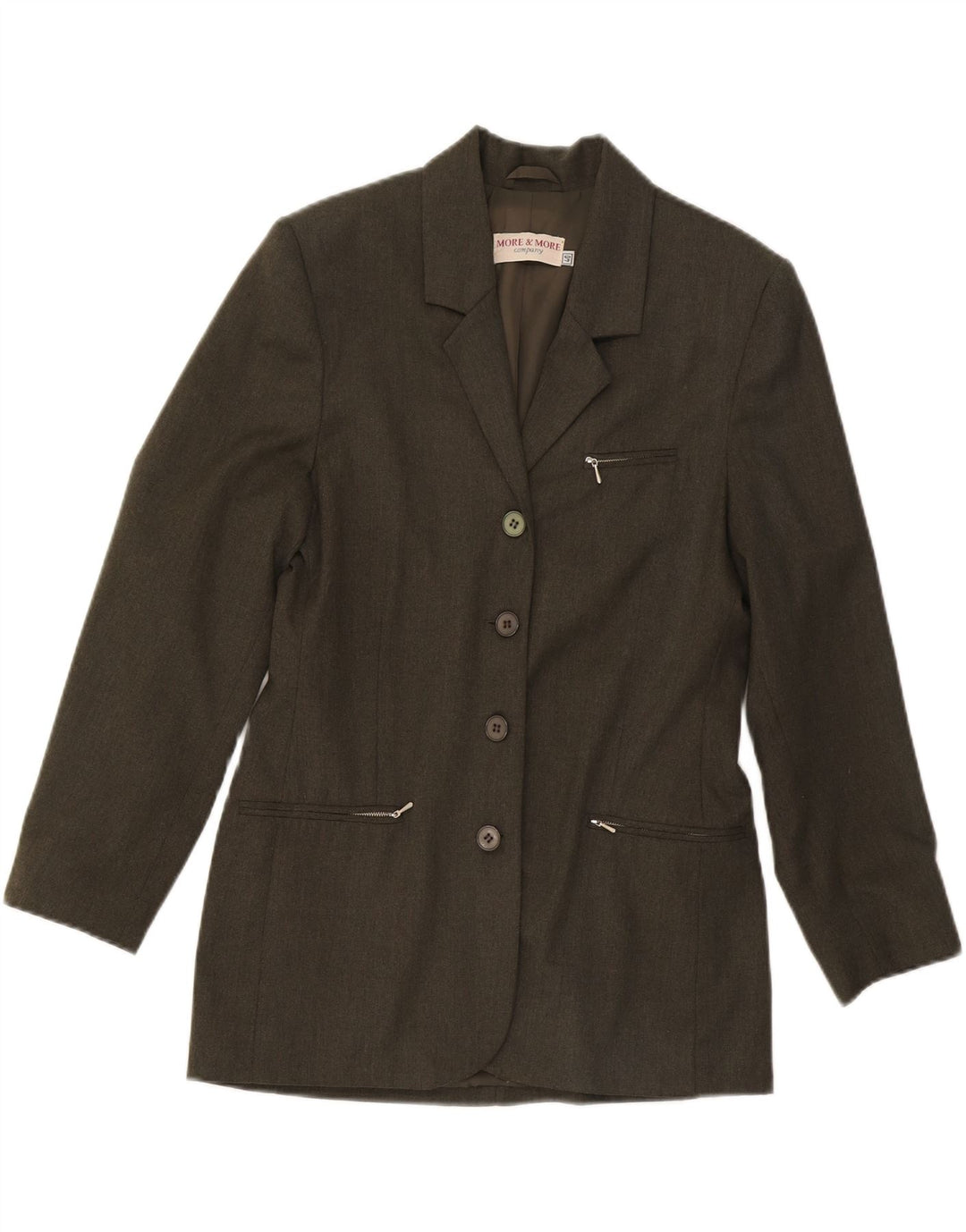 Женский пиджак на 4 пуговицах MORE & MORE EU 40, средний цвет хаки, полиэстер