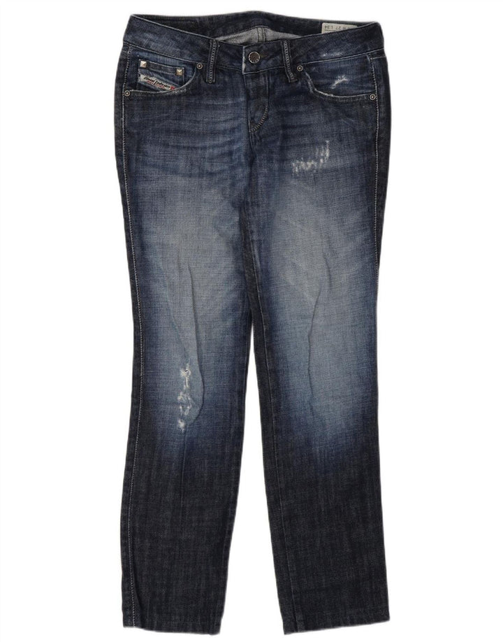 Женские узкие джинсы с потертостями Diesel Cuddy W27 L30, синий хлопок