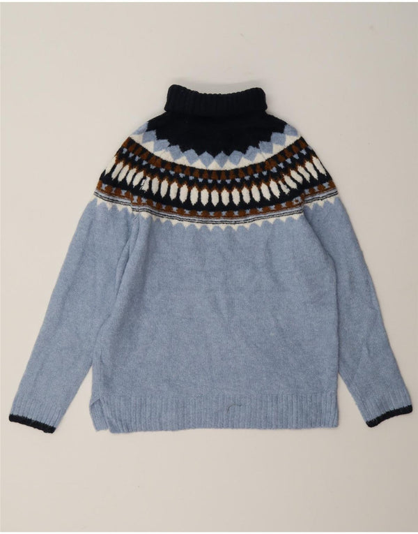 Женский джемпер с высоким воротником Marks & Spencer UK 6 XS Синий Fair Isle