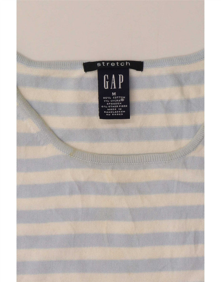 Женская майка-майка Gap UK 12, хлопковая средняя синяя полоска