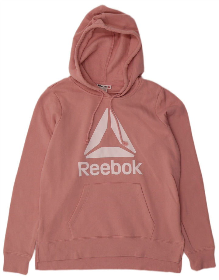 Женский джемпер с капюшоном REEBOK UK 14, хлопок среднего розового цвета