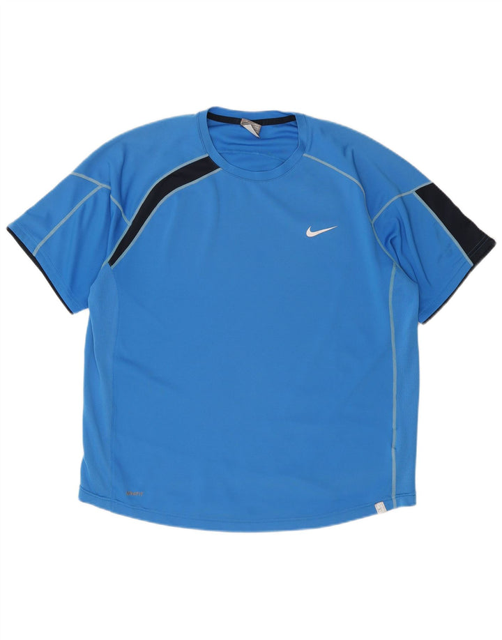 Мужская футболка NIKE XL, синяя с цветными блоками