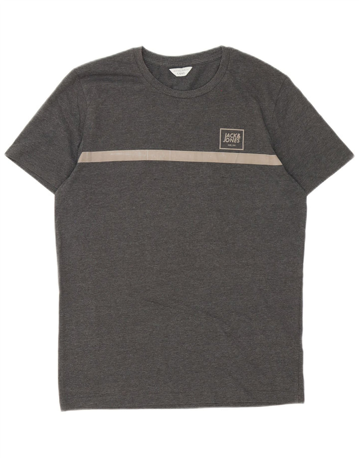 Мужская футболка Jack & Jones, маленький серый цвет, хлопок
