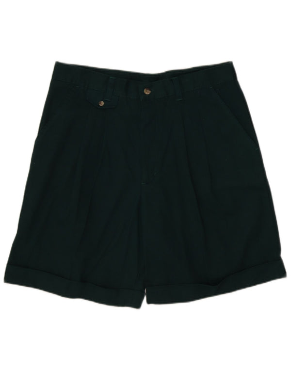 Винтажные женские шорты чинос с высокой талией IT 52 2XL W34 Зеленый хлопок