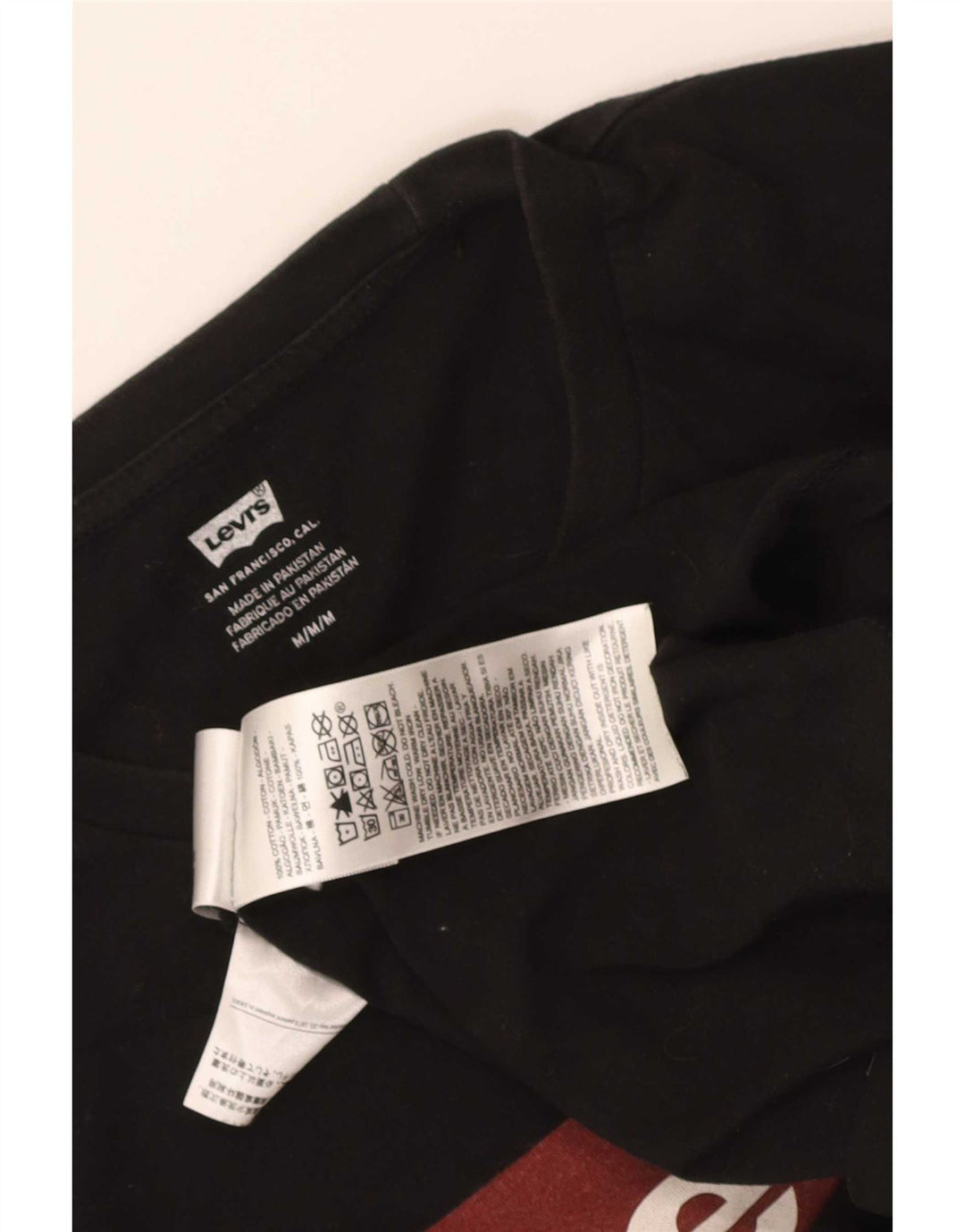 Мужская футболка с рисунком Levi's, верх среднего размера, черный хлопок, хлопок