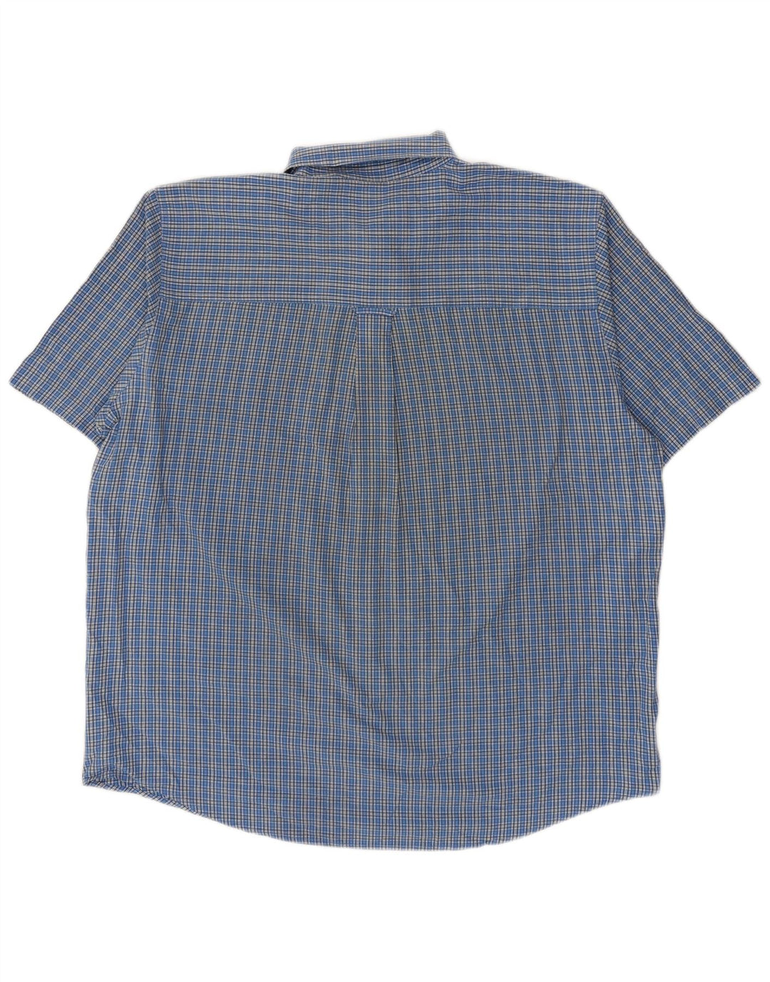 Мужская рубашка Chaps с коротким рукавом XL, синяя клетка, хлопок