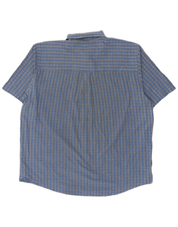 Мужская рубашка Chaps с коротким рукавом XL, синяя клетка, хлопок
