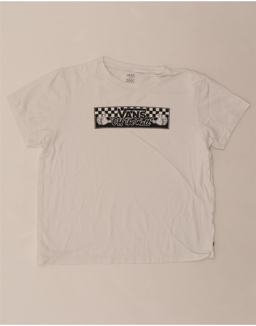 VANS Womens Graphic T-Shirt Top UK 16 Large White Vintage Vans and Second-Hand Vans from Messina Hembry 