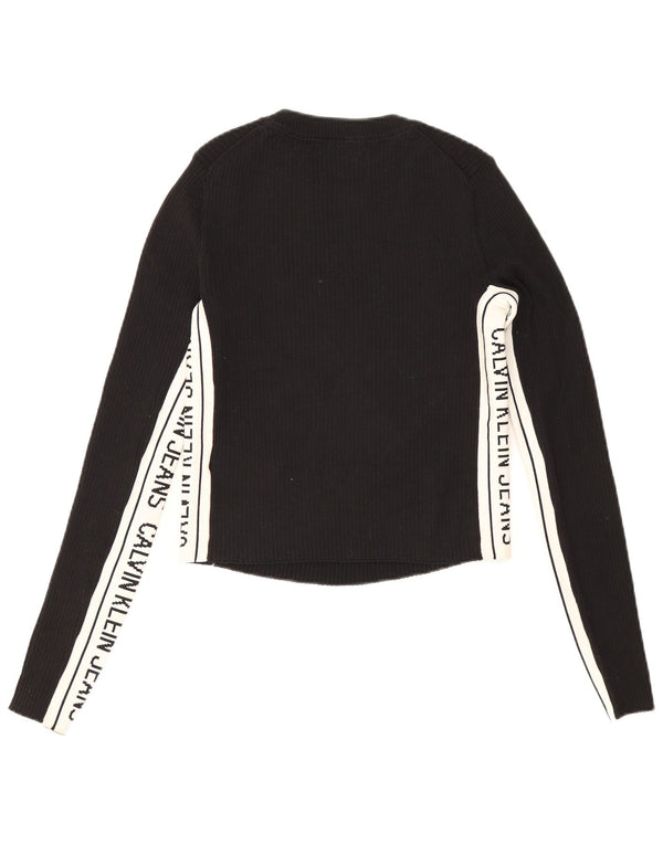 Женский топ с графическим рисунком Calvin Klein UK 10, маленький черный с цветными блоками