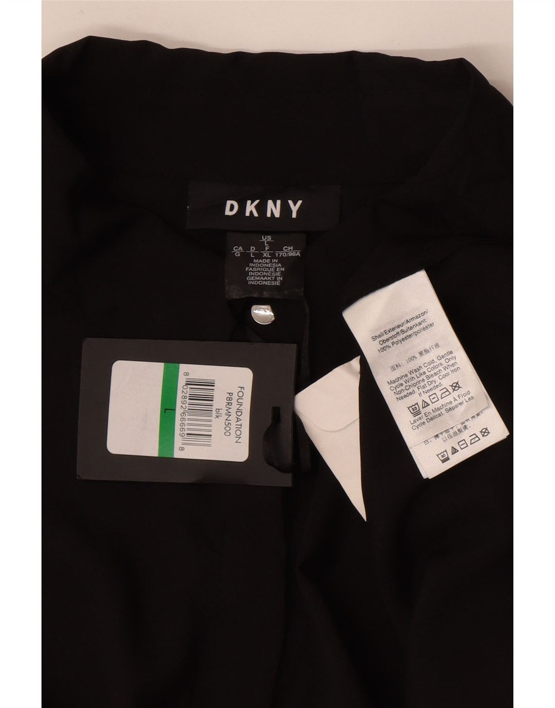 Женская блузка-рубашка Dkny UK 16, большой черный полиэстер