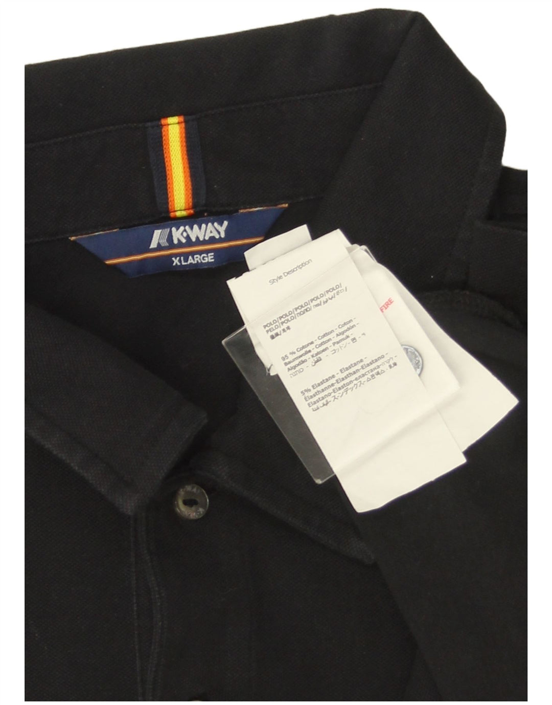Мужская рубашка-поло K-WAY XL, черный хлопок