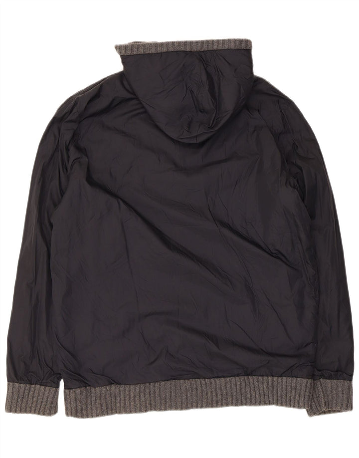 Мужская вязаная двусторонняя куртка с капюшоном Massimo Dutti UK 42 XL серая