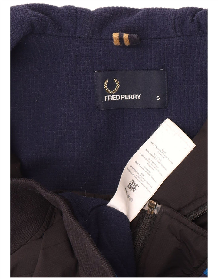 Мужская куртка-бомбер Fred Perry с капюшоном UK 36, маленькая, черная, полиамид