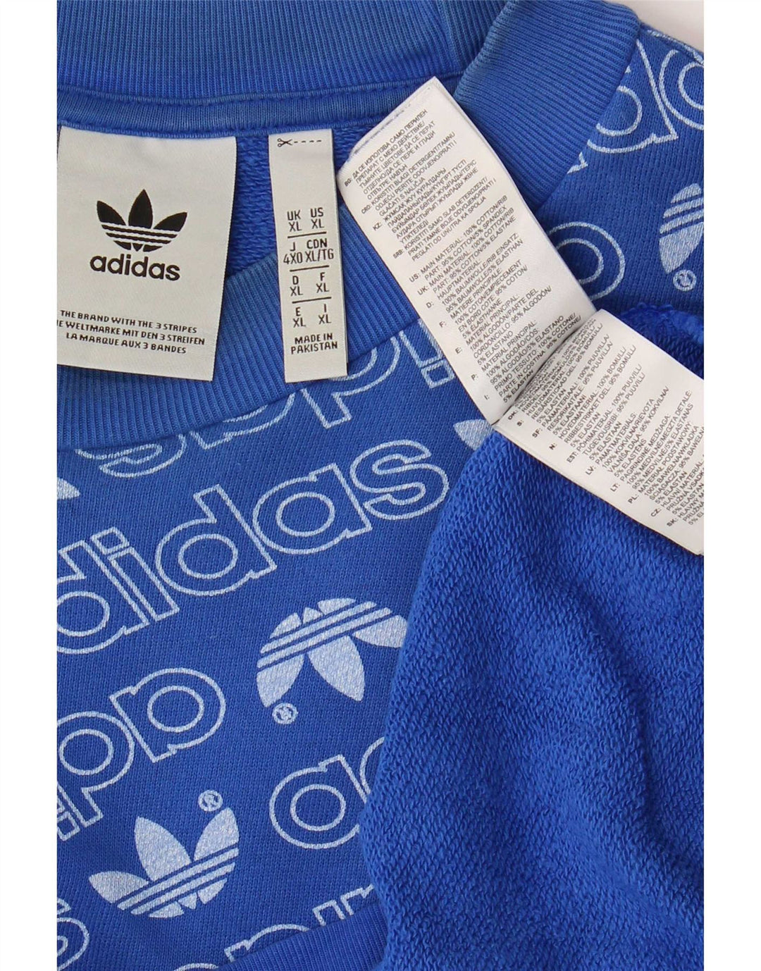 Adidas Мужской свитшот с рисунком XL Синий Хлопок