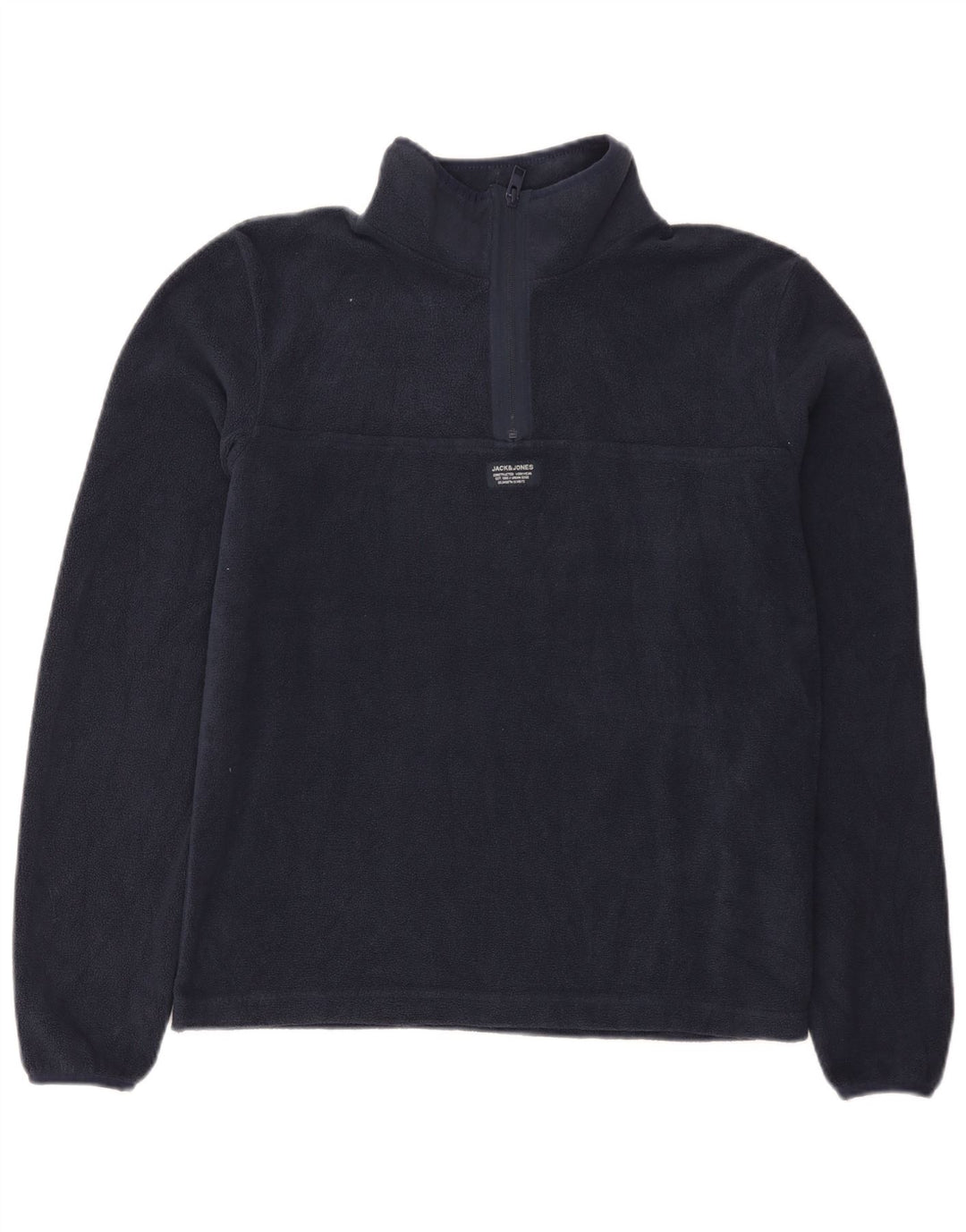 Мужской флисовый джемпер с воротником на молнии Jack & Jones, маленький, темно-синий, полиэстер
