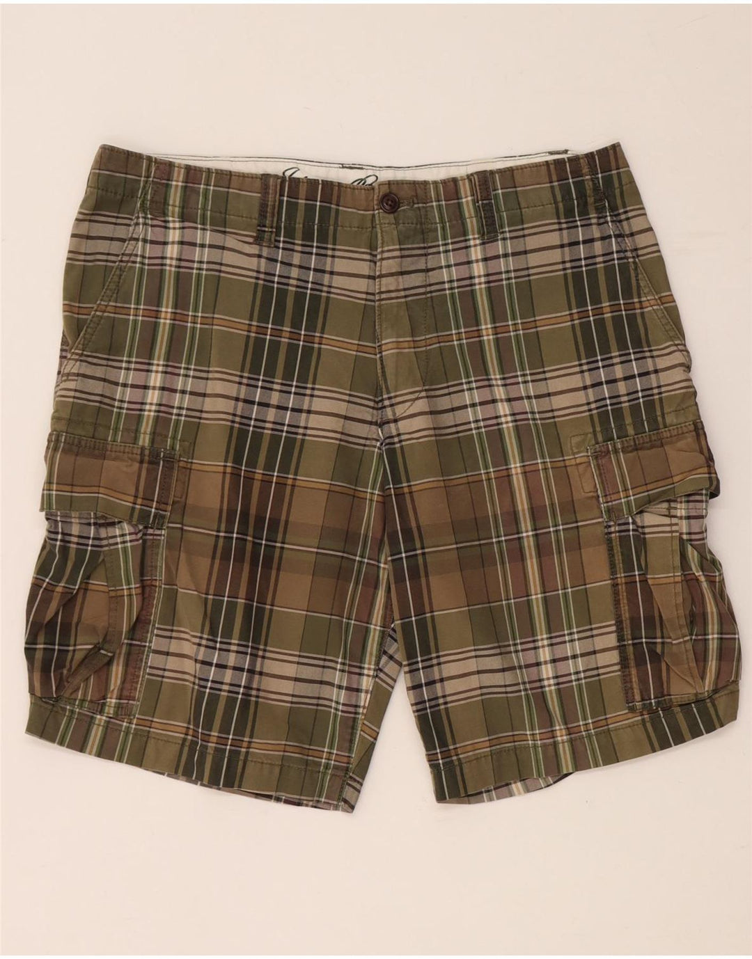 Мужские шорты-карго EDDIE BAUER W35, большие цвета, хаки в клетку, хлопок