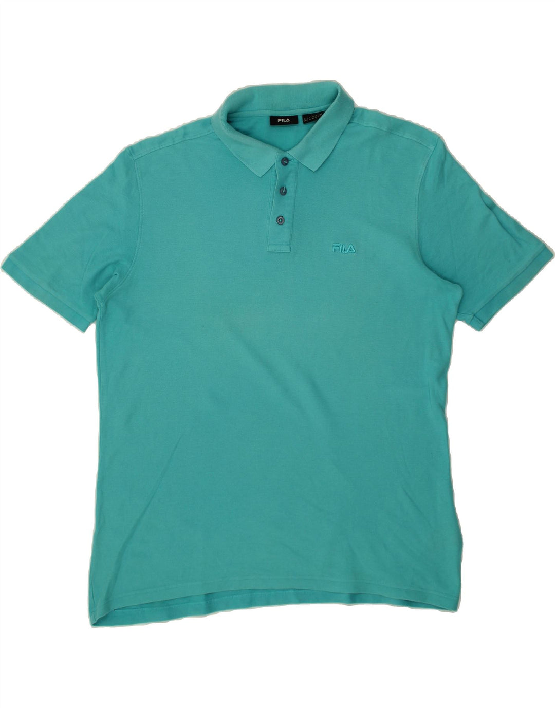 FILA Mens Polo Shirt XL Turquoise Cotton Vintage Fila and Second-Hand Fila from Messina Hembry 