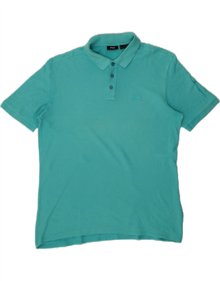 FILA Mens Polo Shirt XL Turquoise Cotton Vintage Fila and Second-Hand Fila from Messina Hembry 