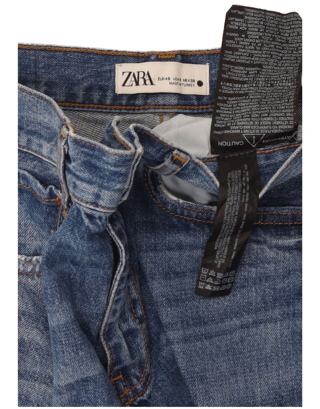 Женские прямые джинсы Zara EU 40 Medium W30 L30, синие, хлопок