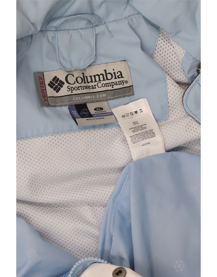 Женская непромокаемая куртка COLUMBIA оверсайз с капюшоном, Великобритания, 18 XL, синяя, с цветными блоками