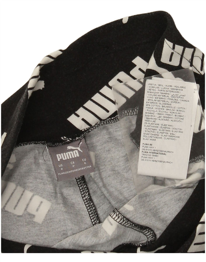 Женские леггинсы с рисунком Puma UK 10, маленькие черные хлопковые