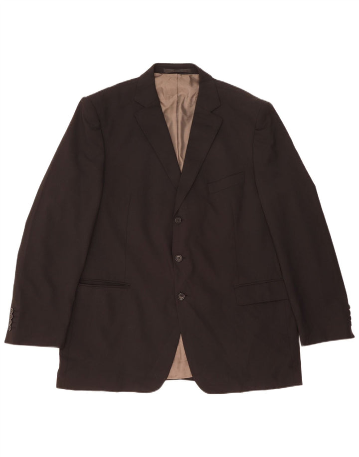 Мужской пиджак с 3 пуговицами Marks & Spencer UK 46 XL, черный полиэстер