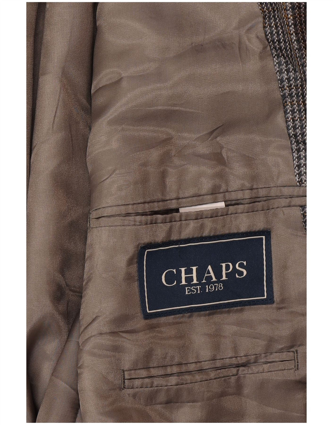 Мужской пиджак Chaps на 2 пуговицах UK 42 XL Серый с узором "гусиные лапки"