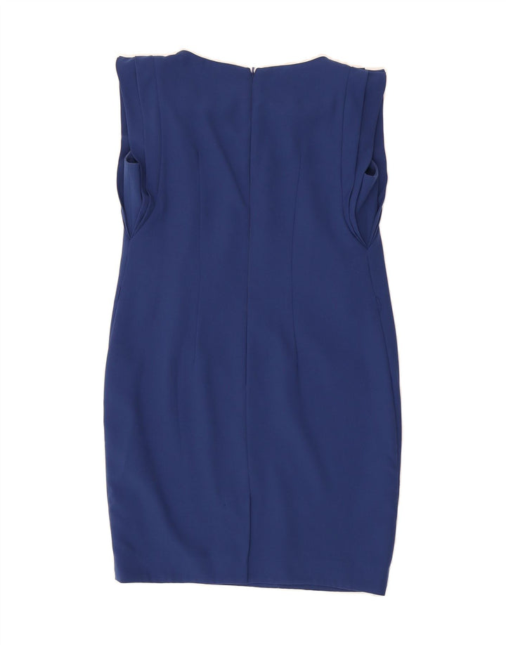 WAREHOUSE Womens Short Sleeves Sheath Dress UK 12 Medium Navy Blue Vintage Warehouse and Second-Hand Warehouse from Messina Hembry 