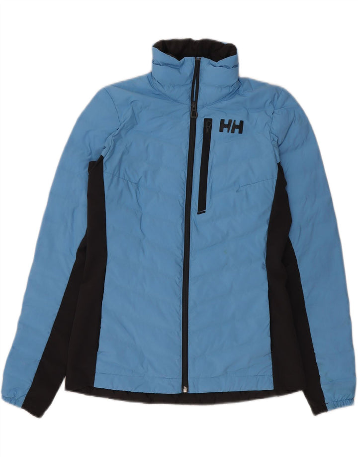 Женская стеганая куртка Helly Hansen UK 10, маленькая синяя, полиэстер с цветными блоками