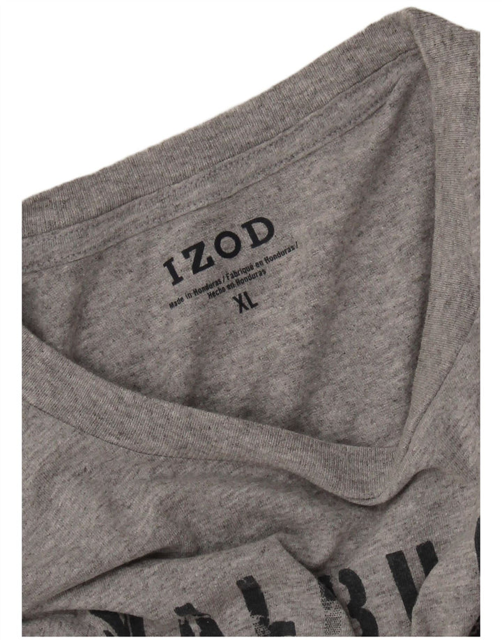 IZOD Мужская футболка с рисунком Top XL Серая в крапинку