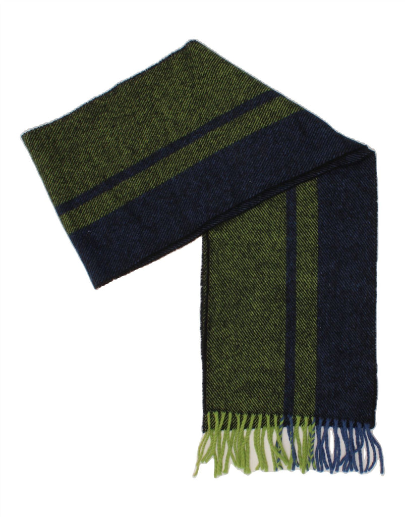 AVOCA Mens Rectangle Scarf One Size Green Colourblock New Wool Vintage Avoca and Second-Hand Avoca from Messina Hembry 