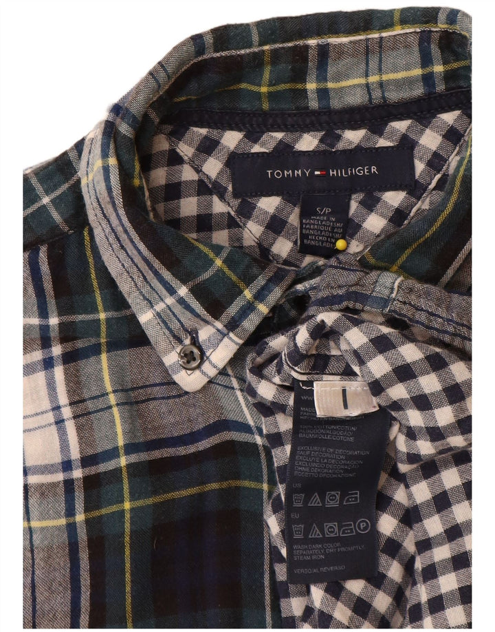 Мужская фланелевая рубашка Tommy Hilfiger, маленькая разноцветная клетчатая хлопковая рубашка