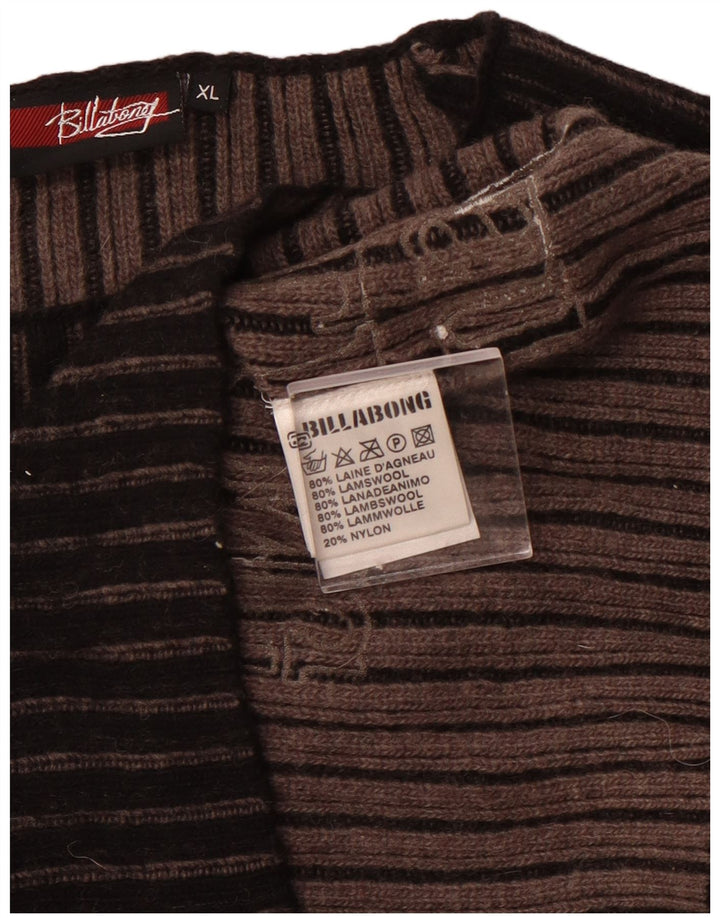 Женский свитер с вырезом «лодочка» Billabong UK 18 XL, черная полоска из овечьей шерсти