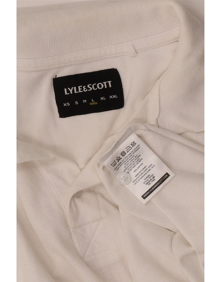 Мужская рубашка-поло Lyle & Scott, хлопковая большая белая полоска