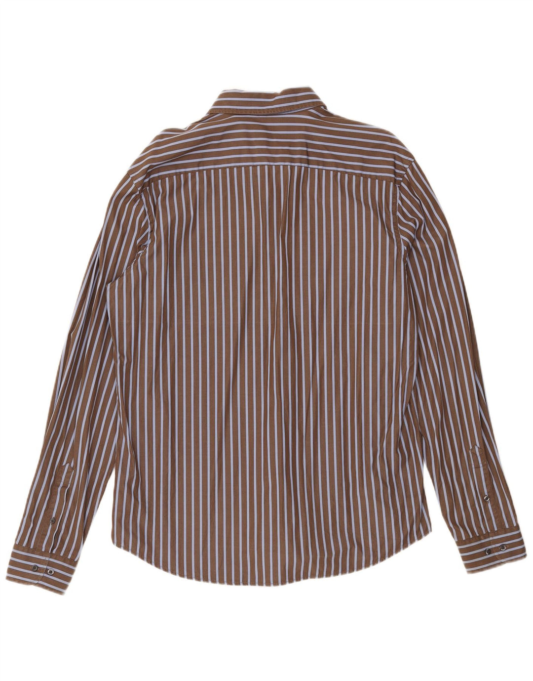 Мужская рубашка Lacoste, размер 43, большая коричневая хлопковая полоска