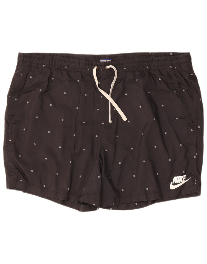 NIKE Mens Swimming Shorts 2XL  Black Spotted Polyester
