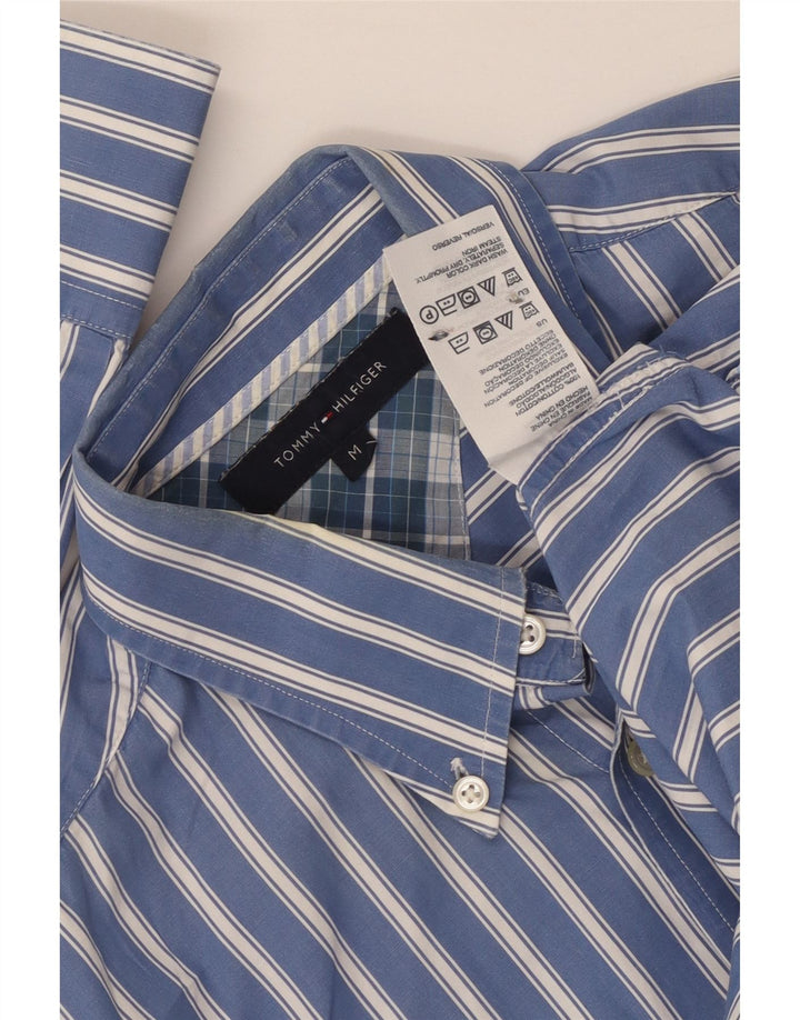 Мужская рубашка Tommy Hilfiger из хлопка в синюю полоску среднего размера