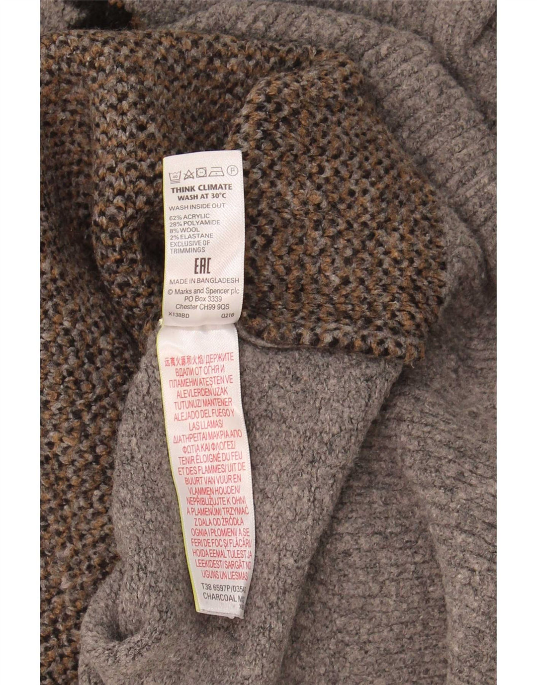 Женский джемпер с высоким воротником Marks & Spencer, Великобритания, 18 XL, серый