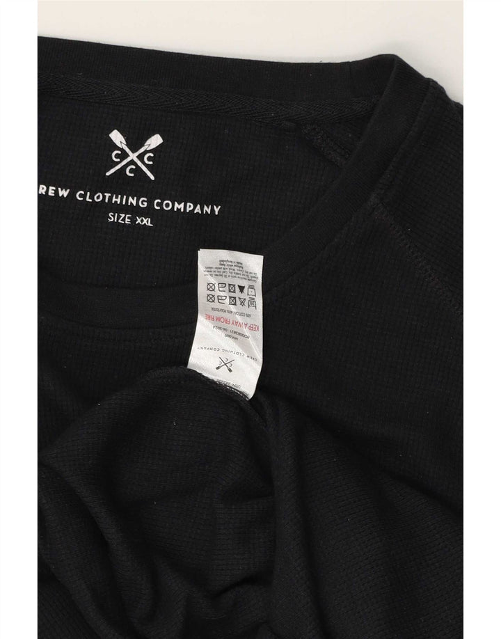 Crew Clothing Мужской топ с длинным рукавом 2XL, черный хлопок