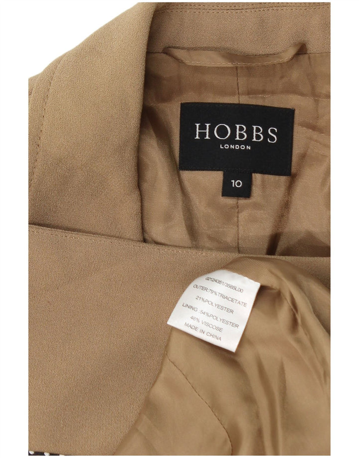 Женский двубортный пиджак Hobbs UK 10, маленький бежевый триацетат