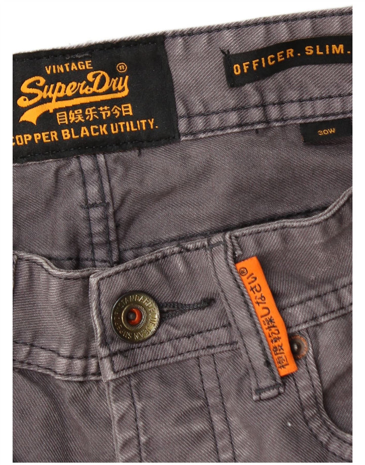 Мужские узкие джинсовые шорты Superdry W30, хлопок среднего серого цвета
