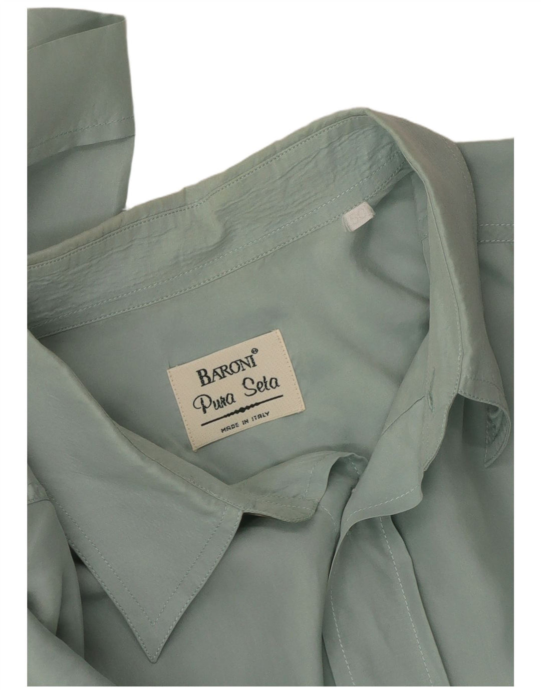 Мужская рубашка с коротким рукавом BARONI IT 50 Medium Green Silk