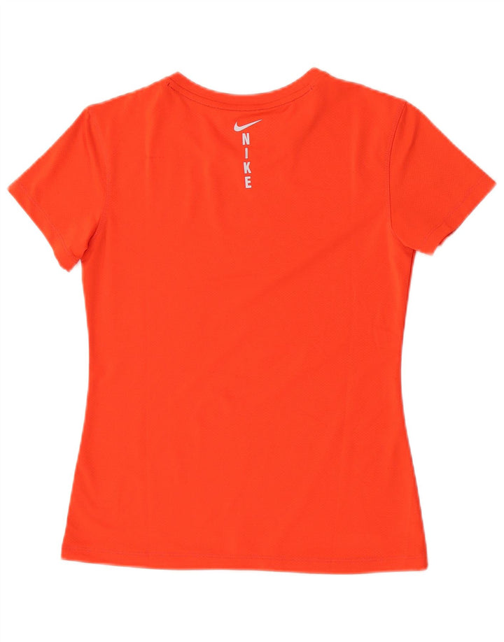 Женская футболка с графическим принтом Nike Dri Fit UK 14, большой оранжевый полиэстер