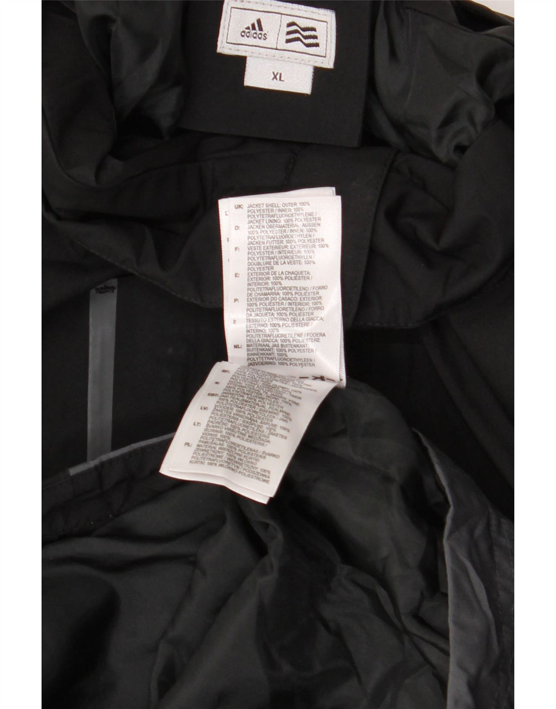 Мужская ветровка ADIDAS с графическим рисунком UK 42 XL, черная с цветными блоками