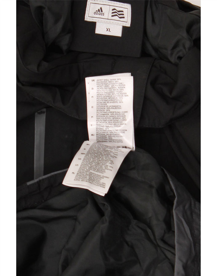 Мужская ветровка ADIDAS с графическим рисунком UK 42 XL, черная с цветными блоками