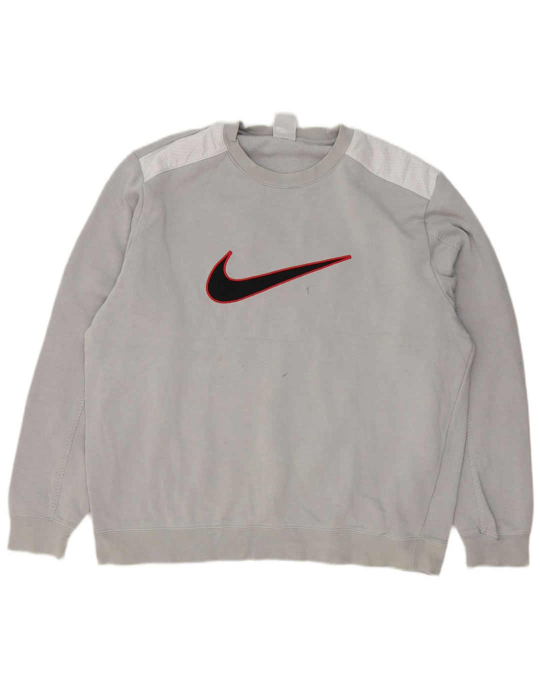 Мужской свитер с рисунком Nike, большой серый хлопковый джемпер с цветными блоками