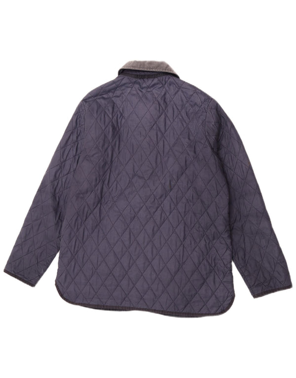 Женская стеганая куртка Barbour UK 14, большая, темно-синяя, полиамид